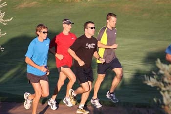 Ryan Hall Ryan Hall joining the group on the 5:45 AM run around the golf course.