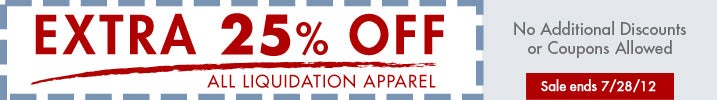 20% Off Liquidation Apparel