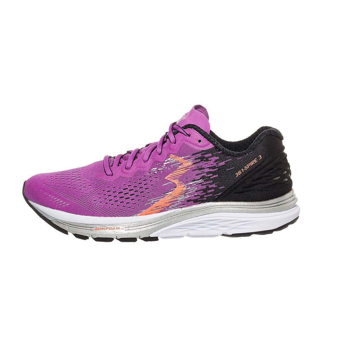 361 Degrees Spire 3 Women's Shoes Crush/Black 360° View | Running Warehouse