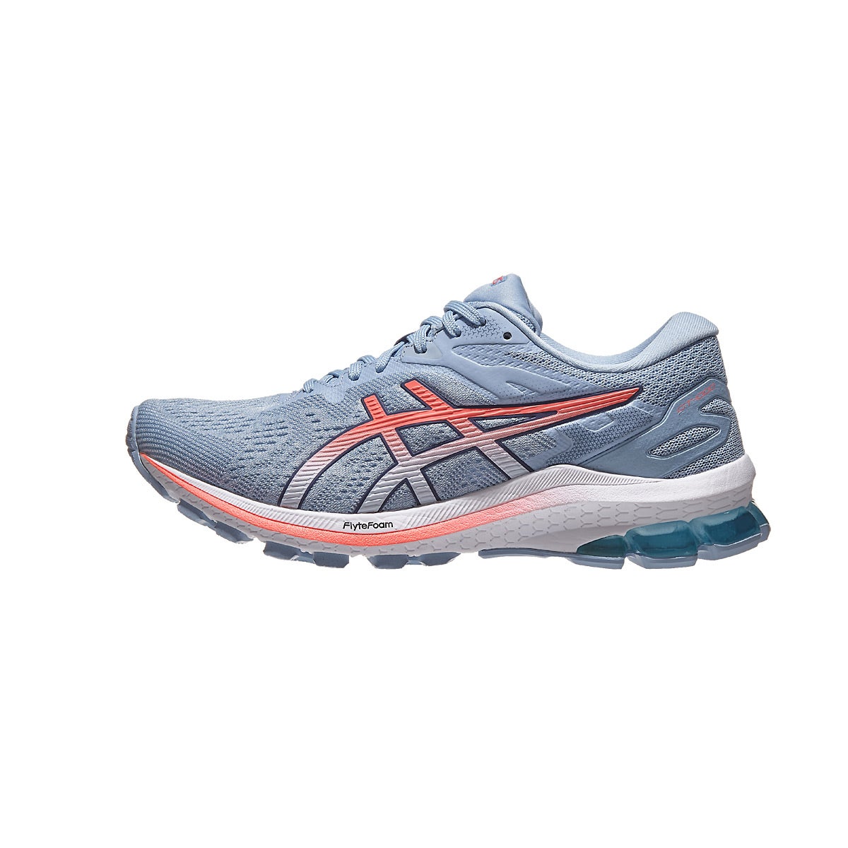 ASICS GT 1000 10 Women's Shoes Soft Sky/Blazing Coral 360° View ...