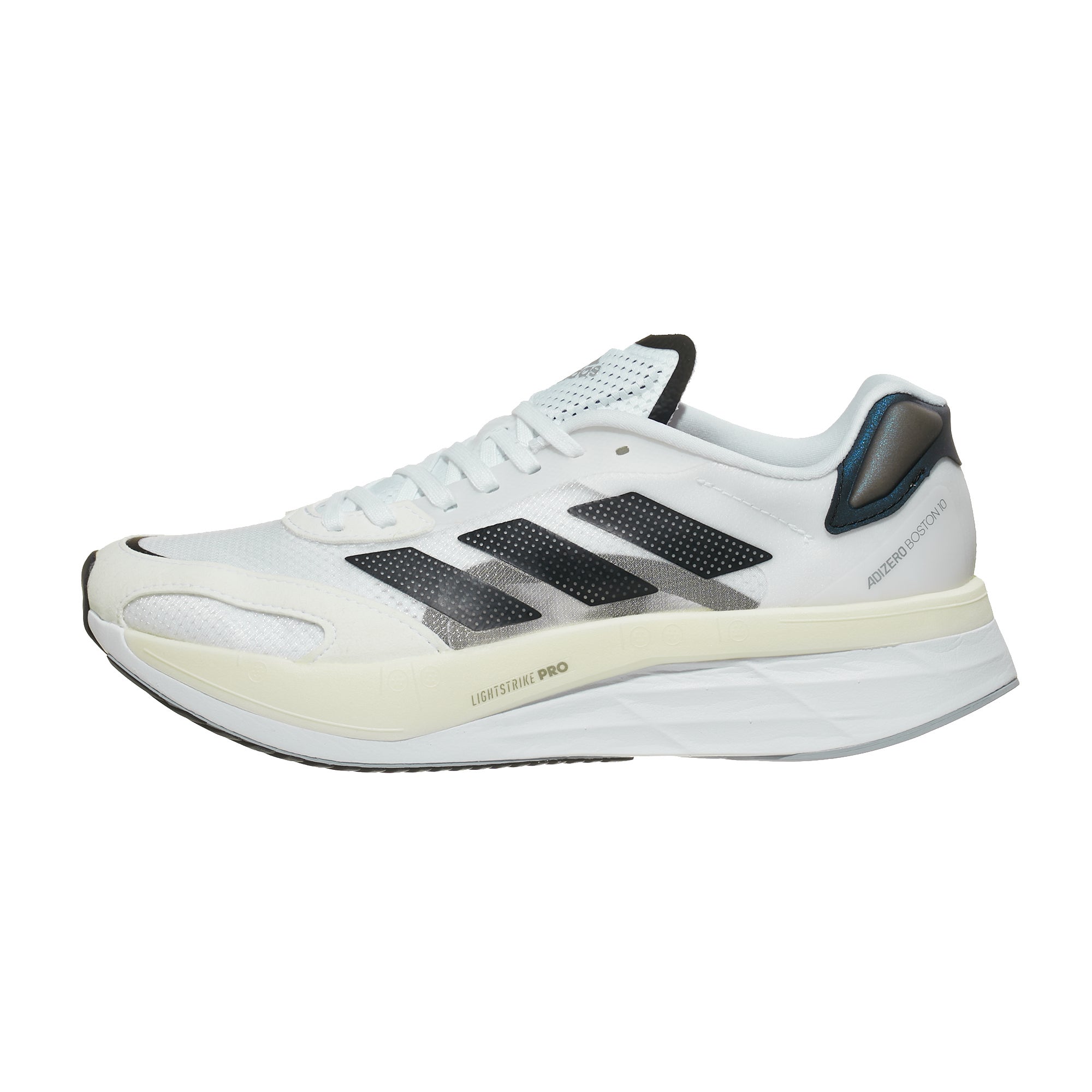 adidas adizero Boston 10 Men's Shoes White/Black 360° View | Running ...