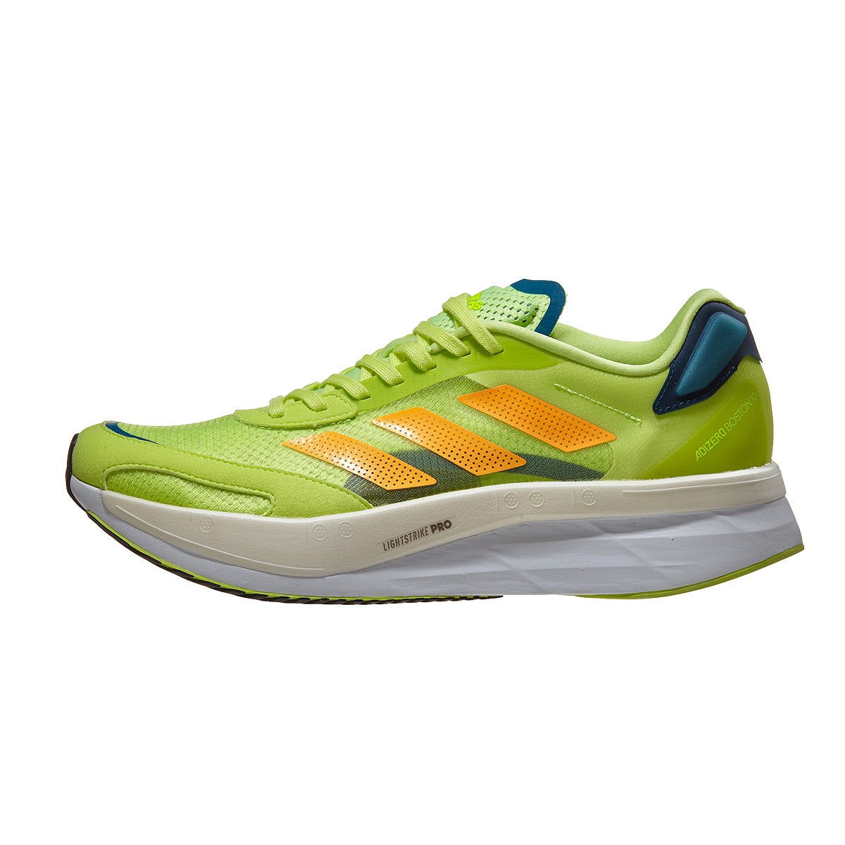 adidas adizero Boston 10 Men's Shoes Pulse Lime/Orange 360° View ...