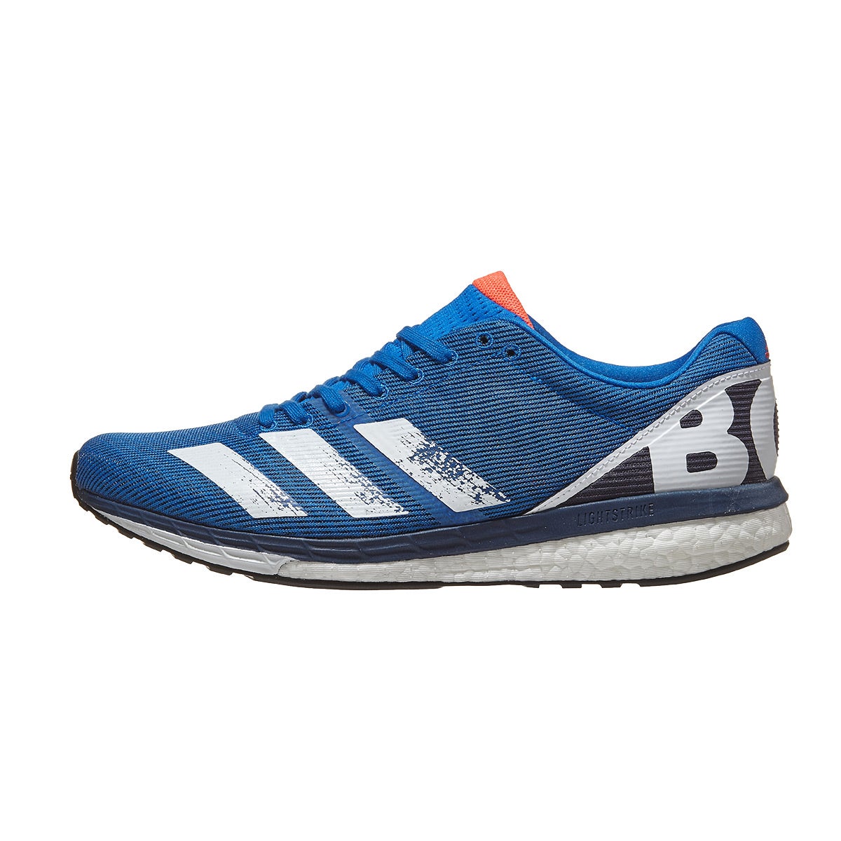 adidas adizero Boston 8 Men's Shoes Trace Blue/White 360° View ...