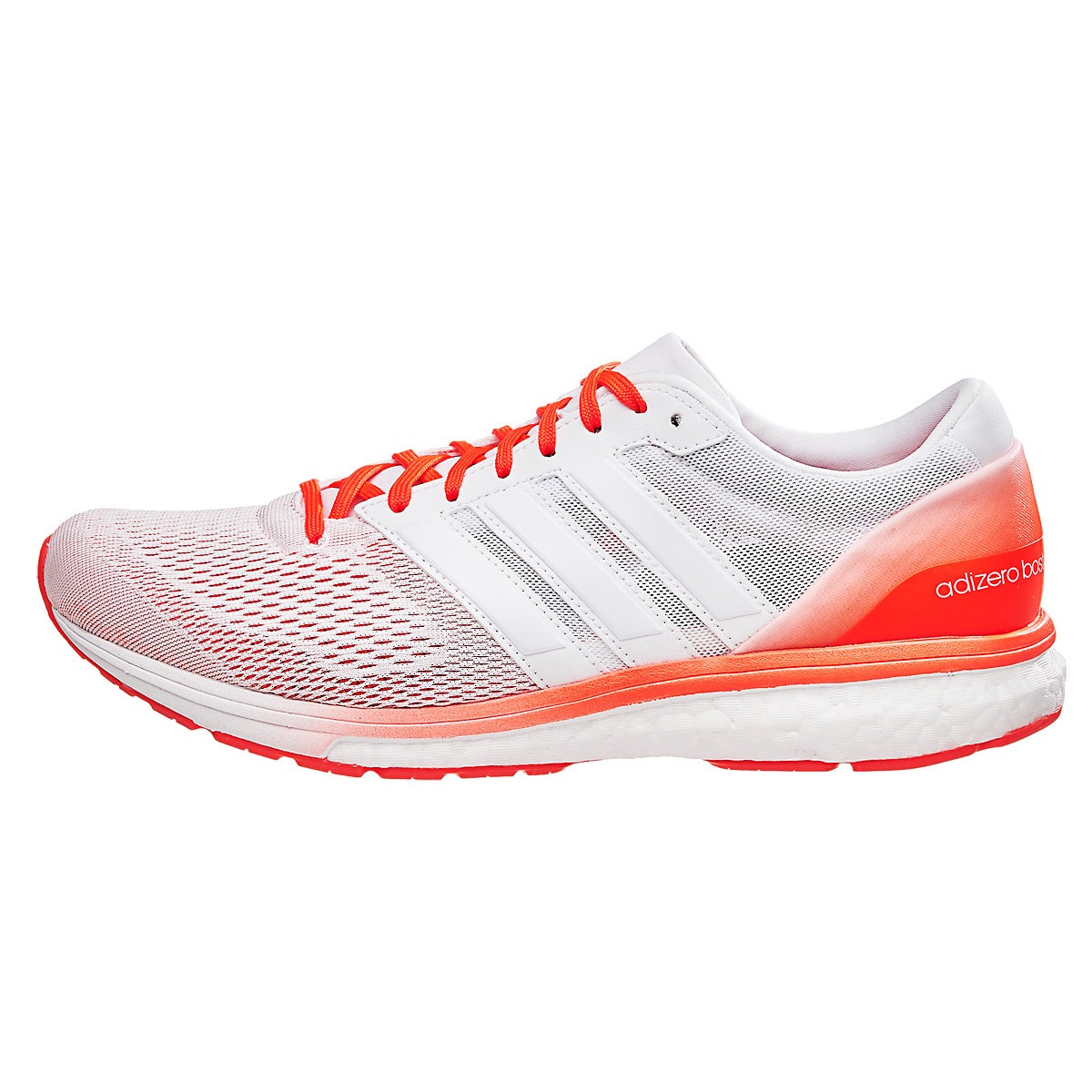 adidas adizero Boston 6 Men's Shoes White/White/Red 360° View | Running ...