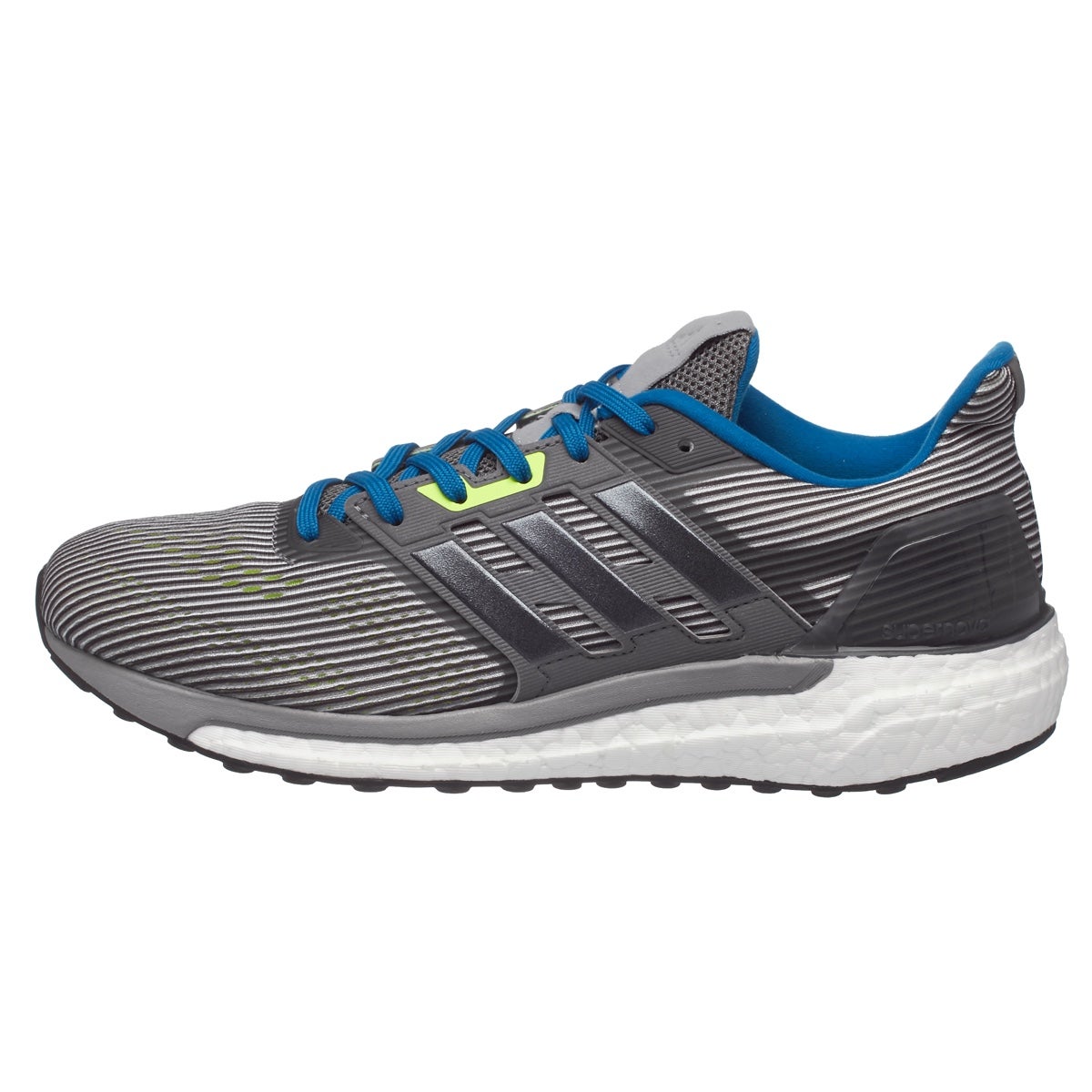 adidas Supernova Men's Shoes Vista Grey/Black/Blue 360° View | Running ...