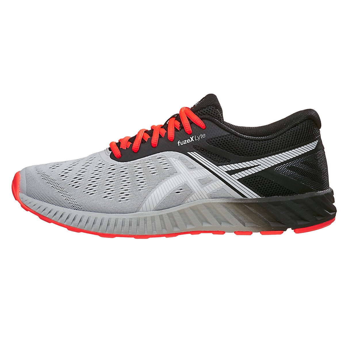 ASICS FuzeX Lyte Men's Shoes Gray/White/Coral 360° View | Running Warehouse