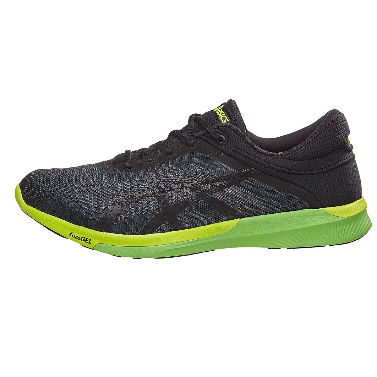 ASICS FuzeX Rush Men's Shoes Carbon/Black/Yellow 360° View | Running ...