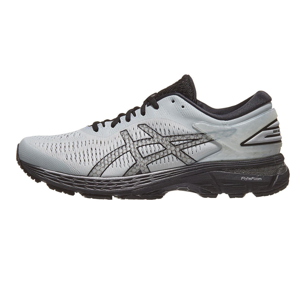 ASICS Gel Kayano 25 Men's Shoes Glacier Grey/Black 360Â° View | Running Warehouse