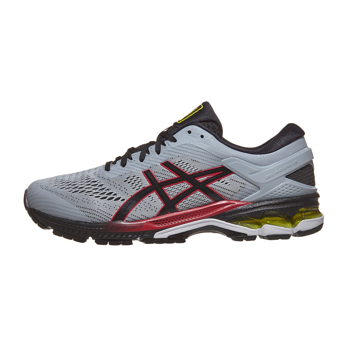 Asics Gel Kayano 26 Men S Shoes Piedmont Grey Black 360° View Running Warehouse