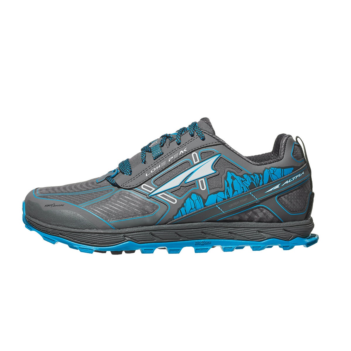 Altra Lone Peak 4.0 Low RSM Men's Shoes Grey/Blue 360° View | Running ...