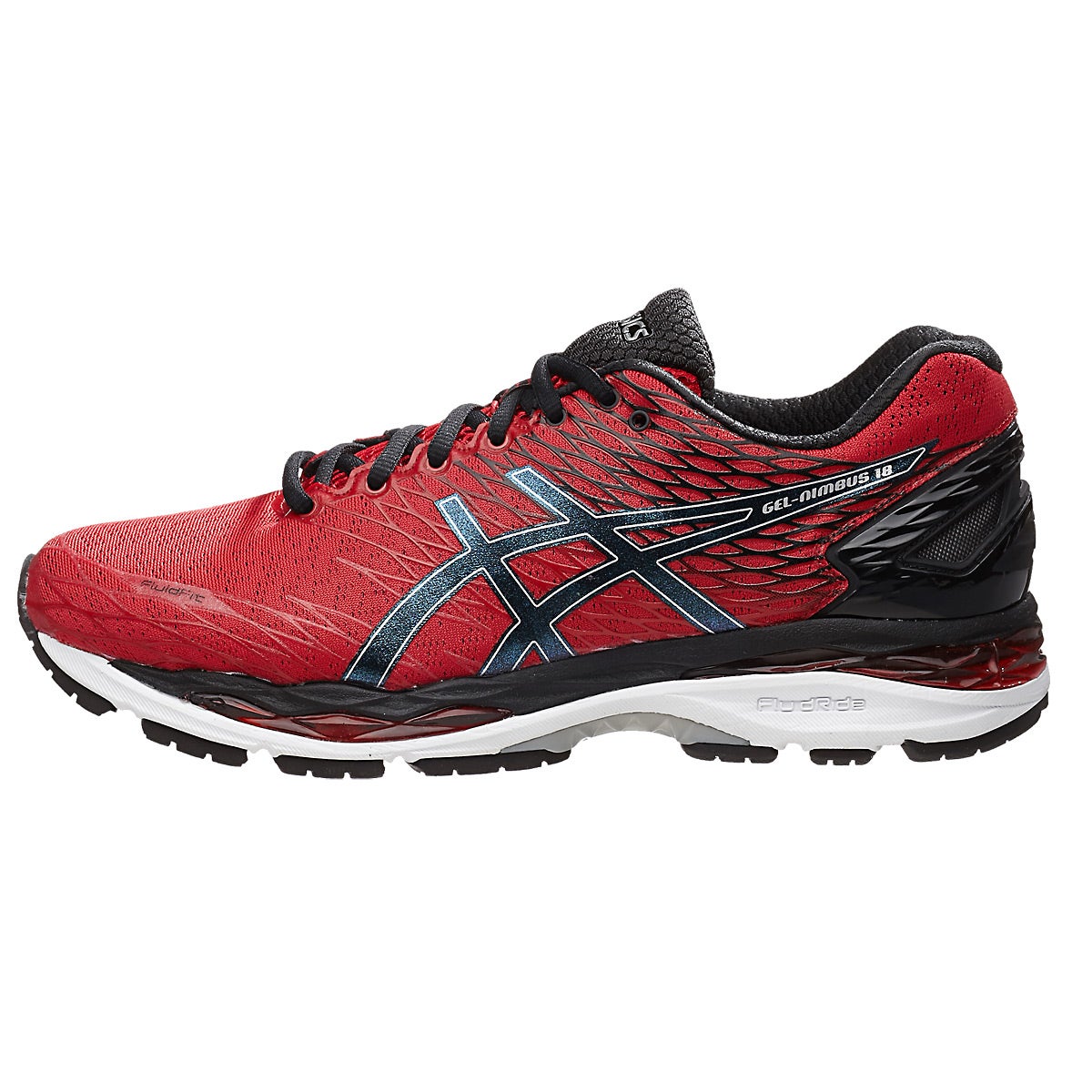 ASICS Gel Nimbus 18 Men's Shoes Red/Black/Silver 360° View | Running ...