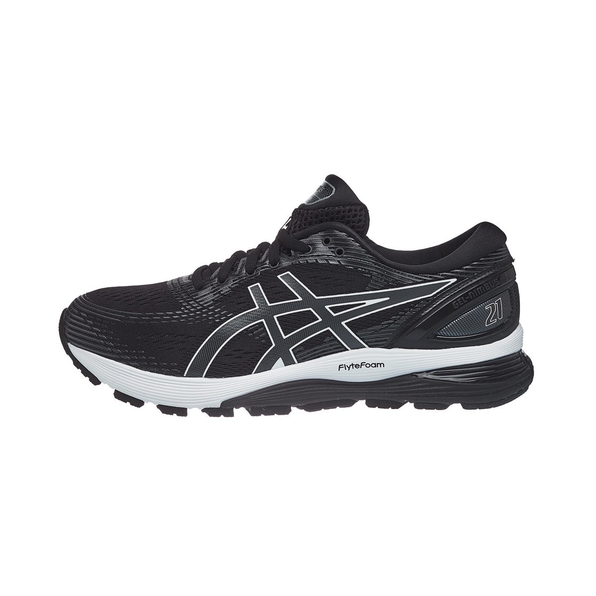 ASICS Gel Nimbus 21 Men's Shoes Black/Dark Grey 360° View | Running ...