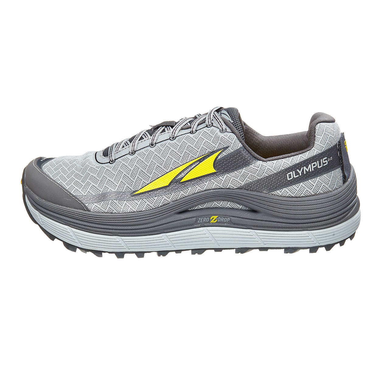 Altra Olympus 2.0 Men's Shoes Silver/Yellow 360° View | Running Warehouse