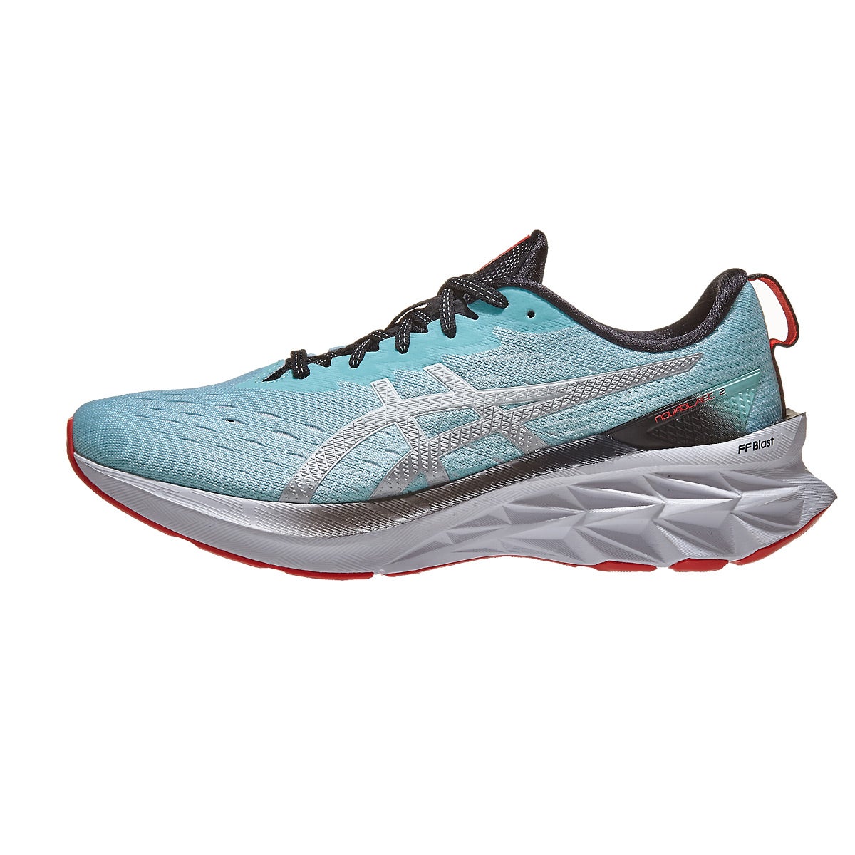 ASICS Novablast 2 Men's Shoes Clear Blue/White 360° View | Running ...