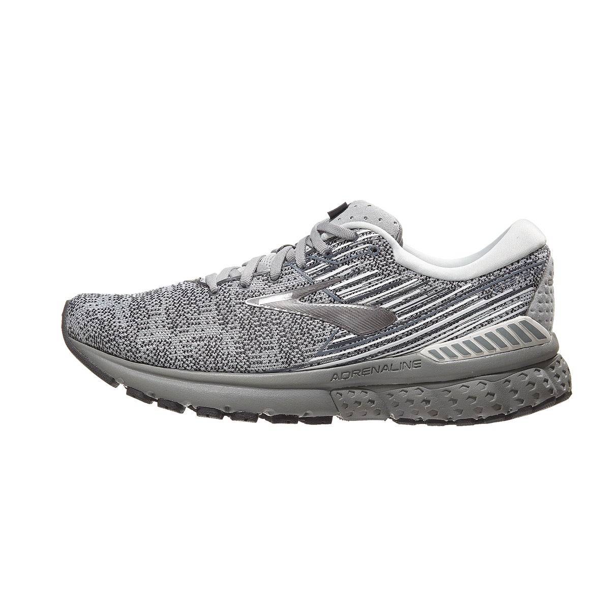 Brooks Adrenaline GTS 19 Knit Men's Shoes Grey/White 360° View