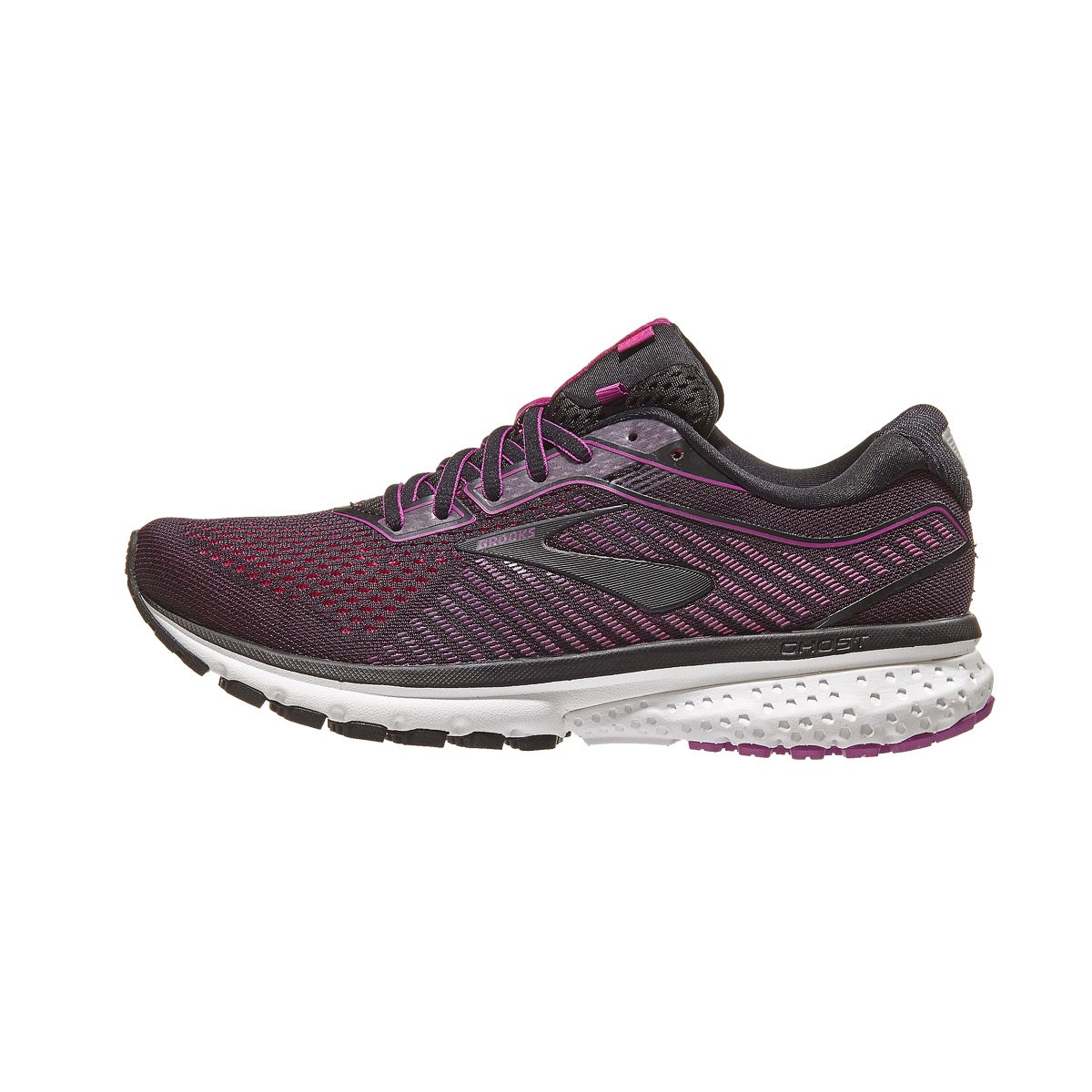 Brooks Ghost 12 Women's Shoes Black/Hollyhock/Pink 360° View Running