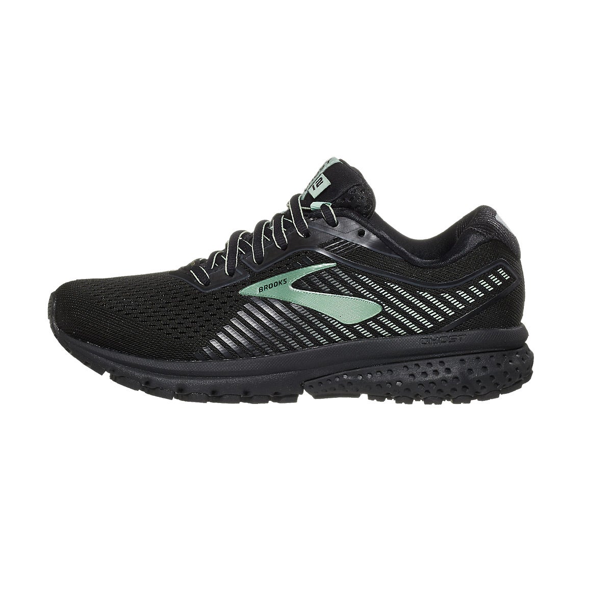 Brooks Ghost 12 GTX Women's Shoes Black/Ebony/Aqua 360° View Running