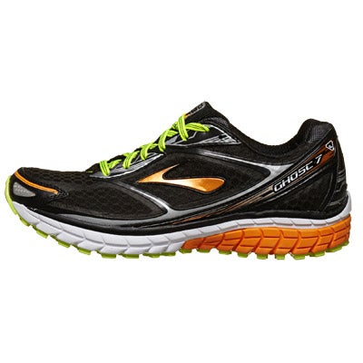 Brooks Ghost 7 Men's Shoes Black/Orange/Silver 360° View | Running ...
