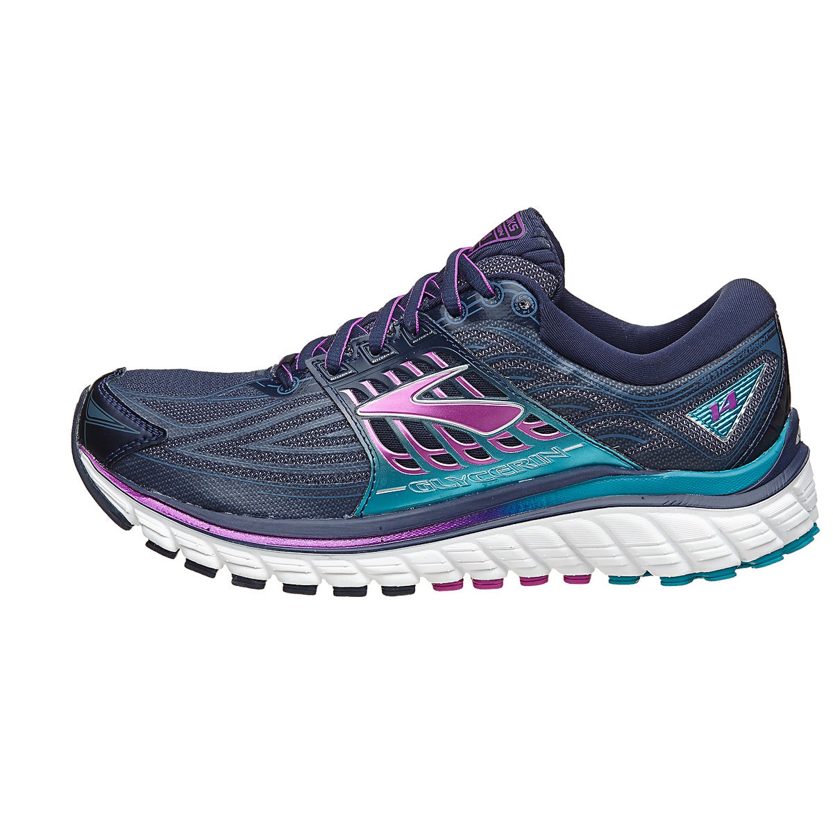 Brooks Glycerin 14 Women's Shoes Peacoat Navy/Purple 360° View