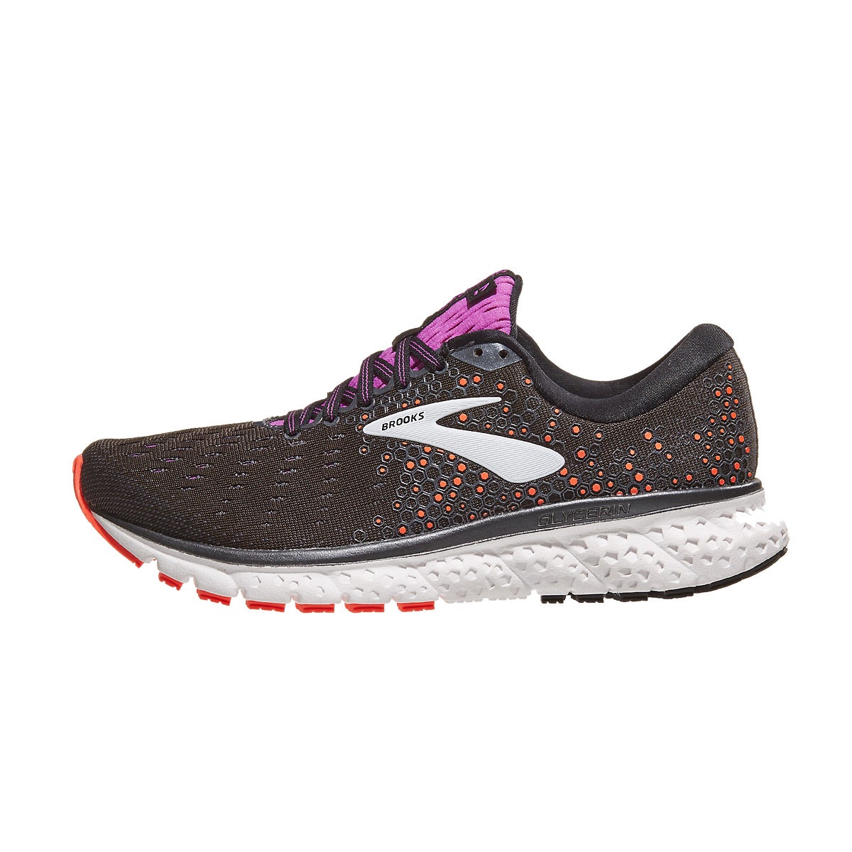 Brooks Glycerin 17 Women's Shoes Black/Fiery Coral 360° View | Running ...