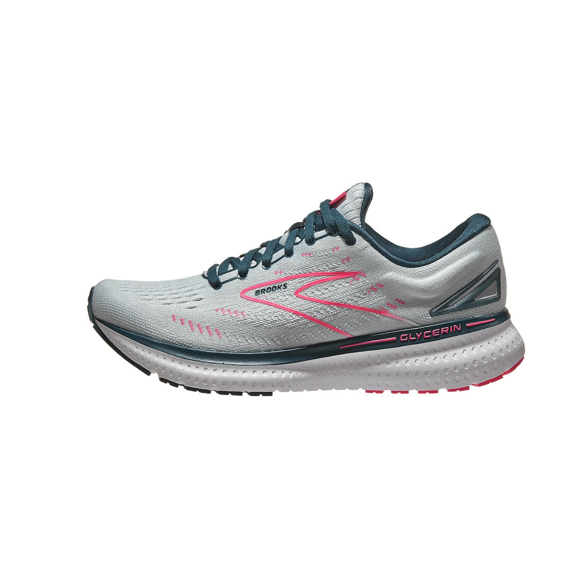 Brooks Glycerin 19 Women's Shoes Ice Flow/Navy/Pink 360° View | Running ...