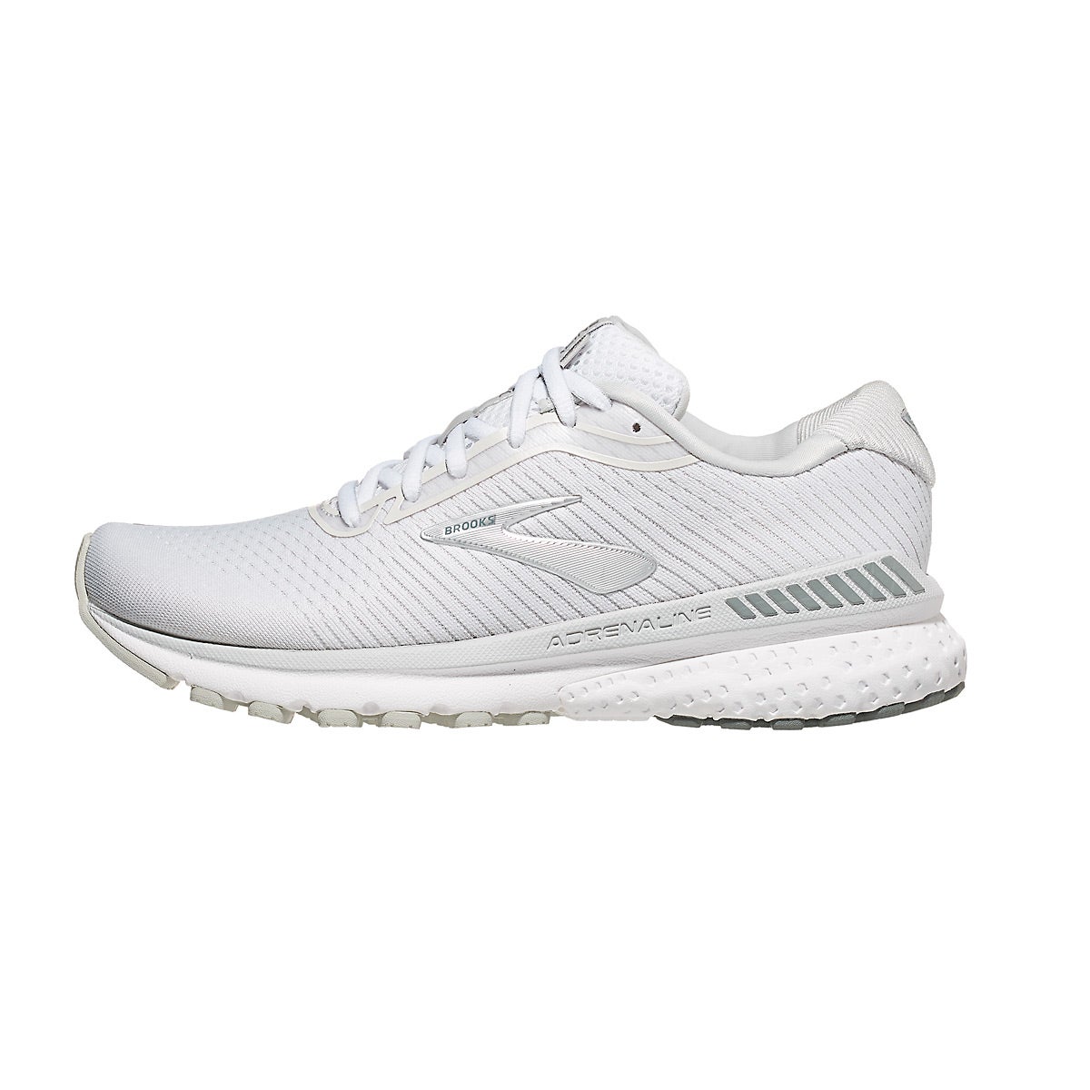 Brooks Adrenaline GTS 20 Women's Shoes White/Gry/Silver 360Â° View | Running Warehouse