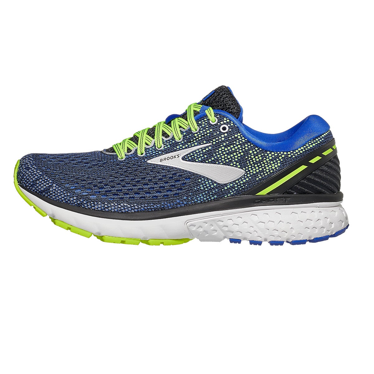 Brooks Ghost 11 Men's Shoes Black/Blue/Nightlife 360° View | Running ...