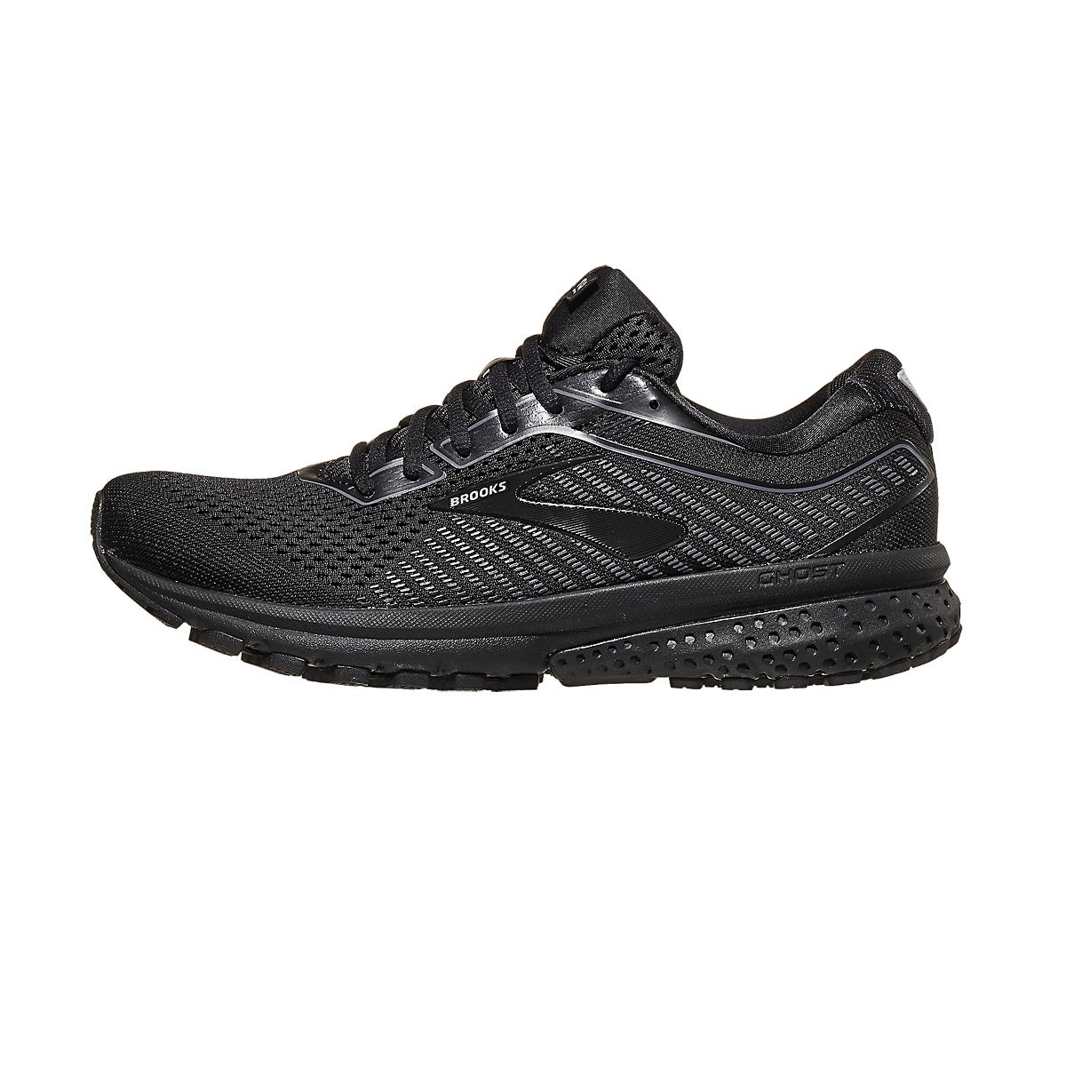 Brooks Ghost 12 Men's Shoes Black/Grey 360° View | Running Warehouse
