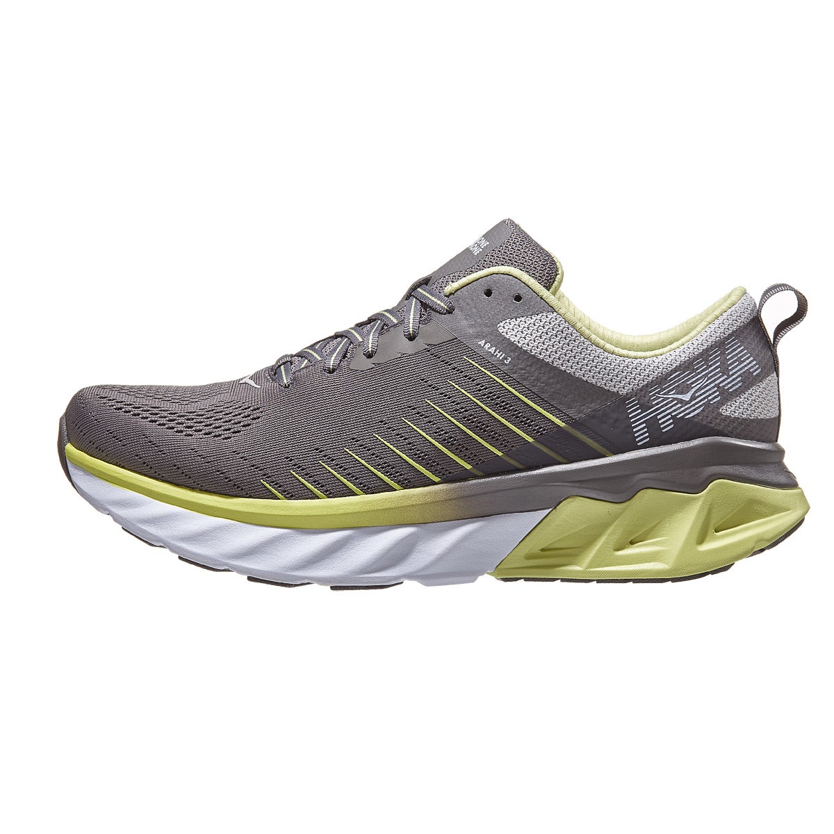 HOKA ONE ONE Arahi 3 Men's Shoes Charcoal Gray/Lime 360° View | Running ...