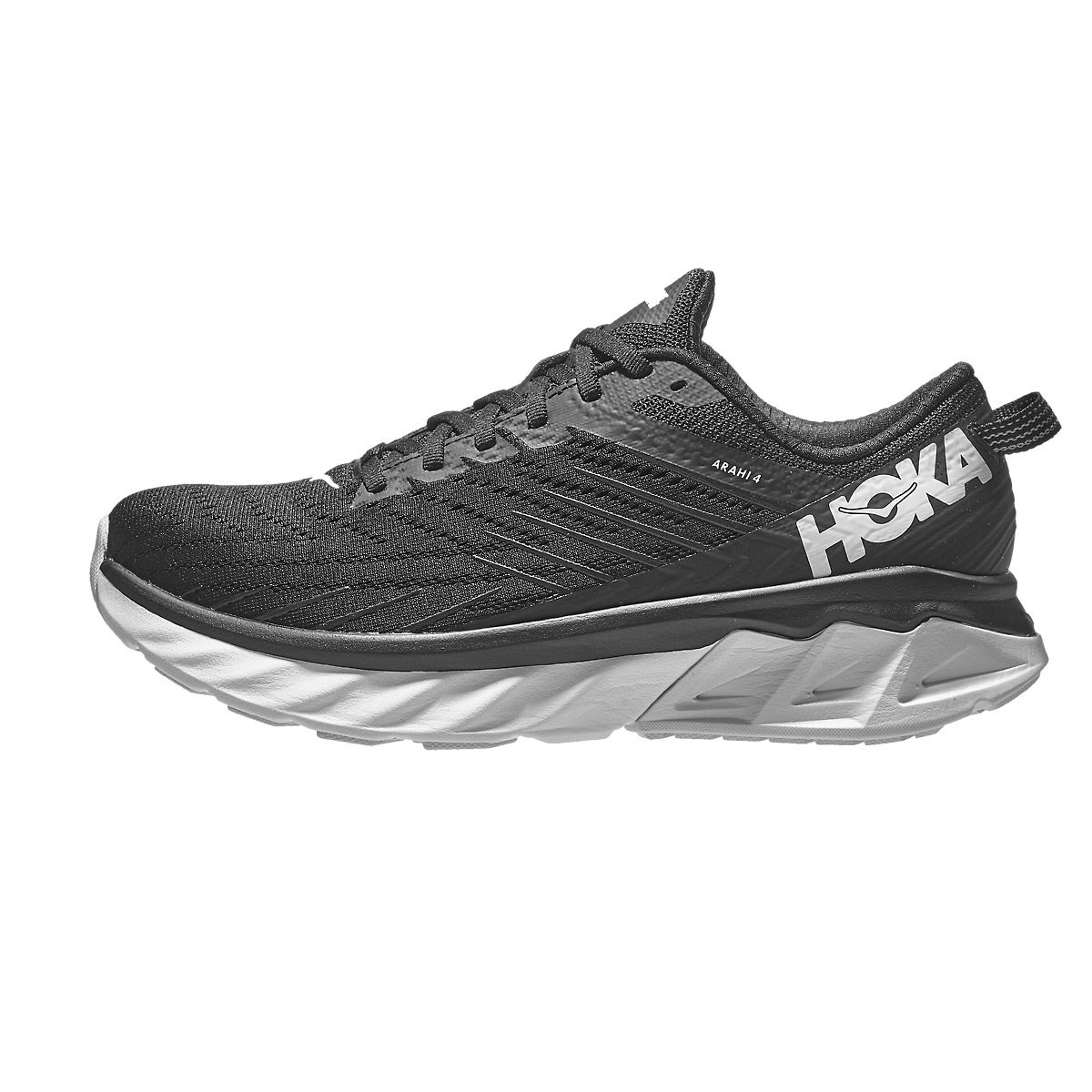 HOKA ONE ONE Arahi 4 Women's Shoes Black/White 360° View | Running ...