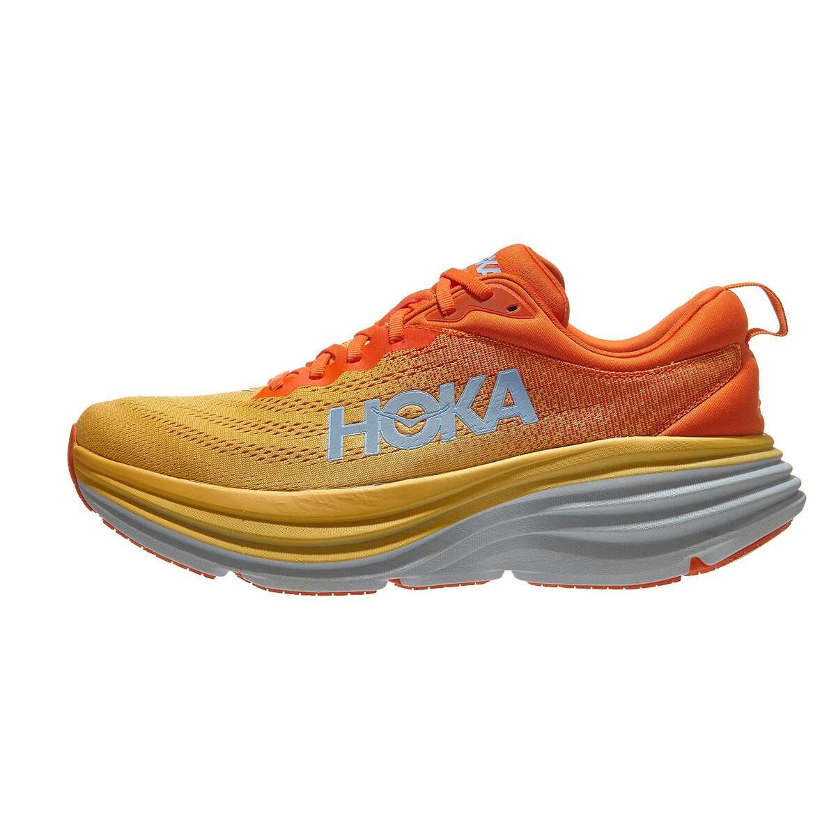 HOKA Bondi 8 Men's Shoes Puffin's Bill/Yellow 360° View - Tennis Warehouse