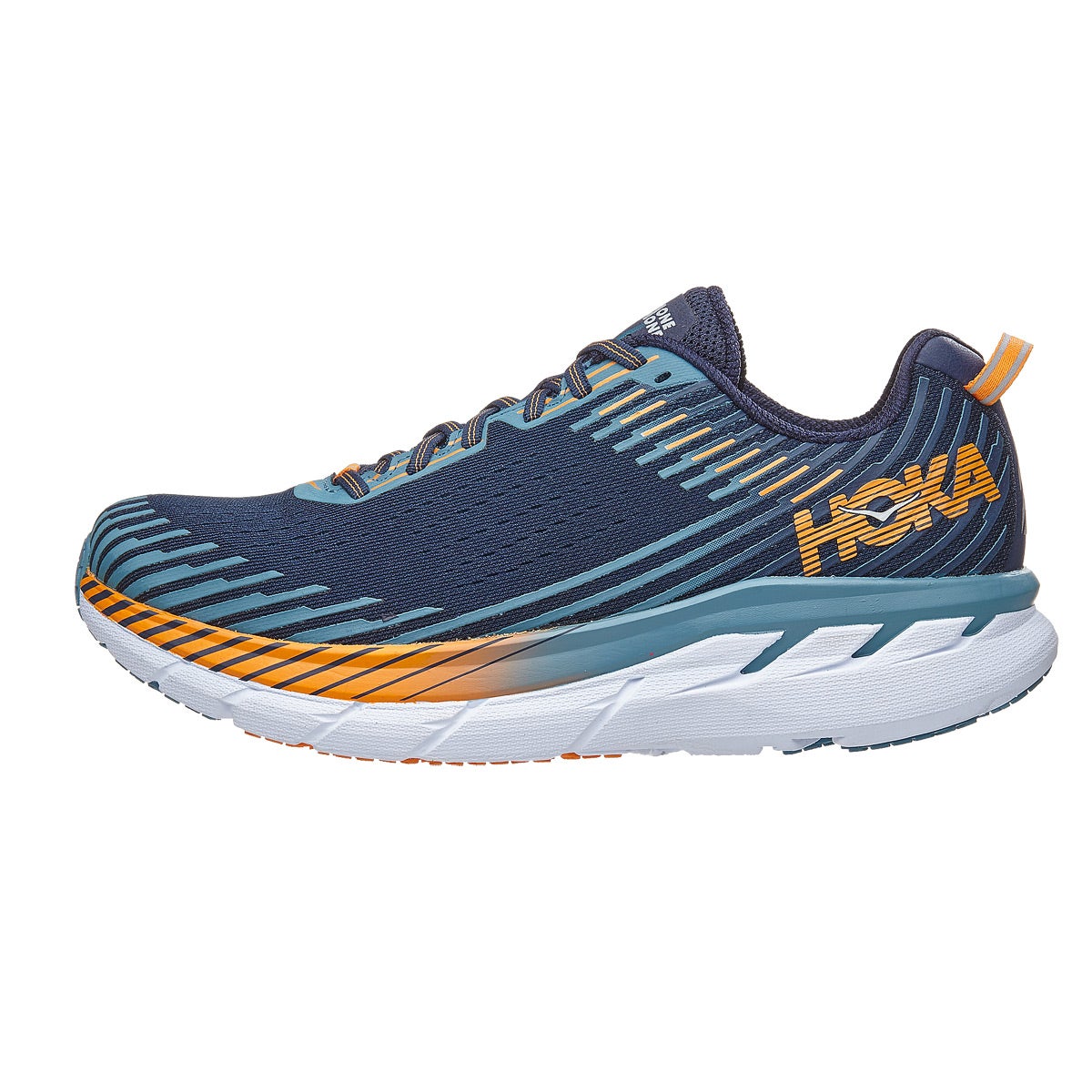 HOKA ONE ONE Clifton 5 Men's Shoes Black Iris/Blue 360° View | Running ...