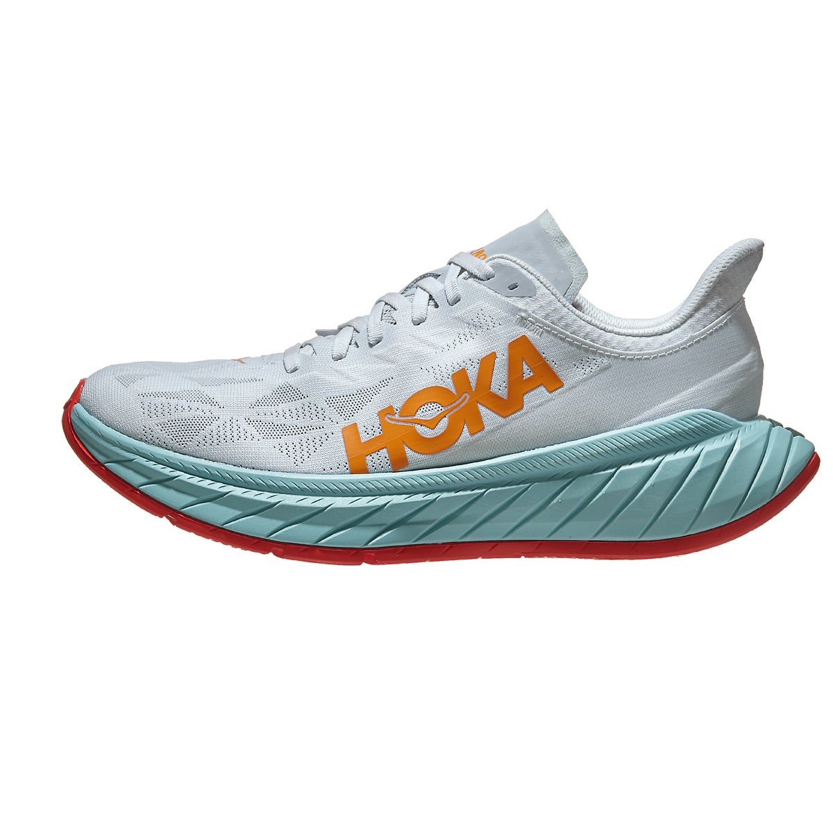 HOKA Carbon X 2 Men's Shoes White/Orange 360° View - Tennis Warehouse