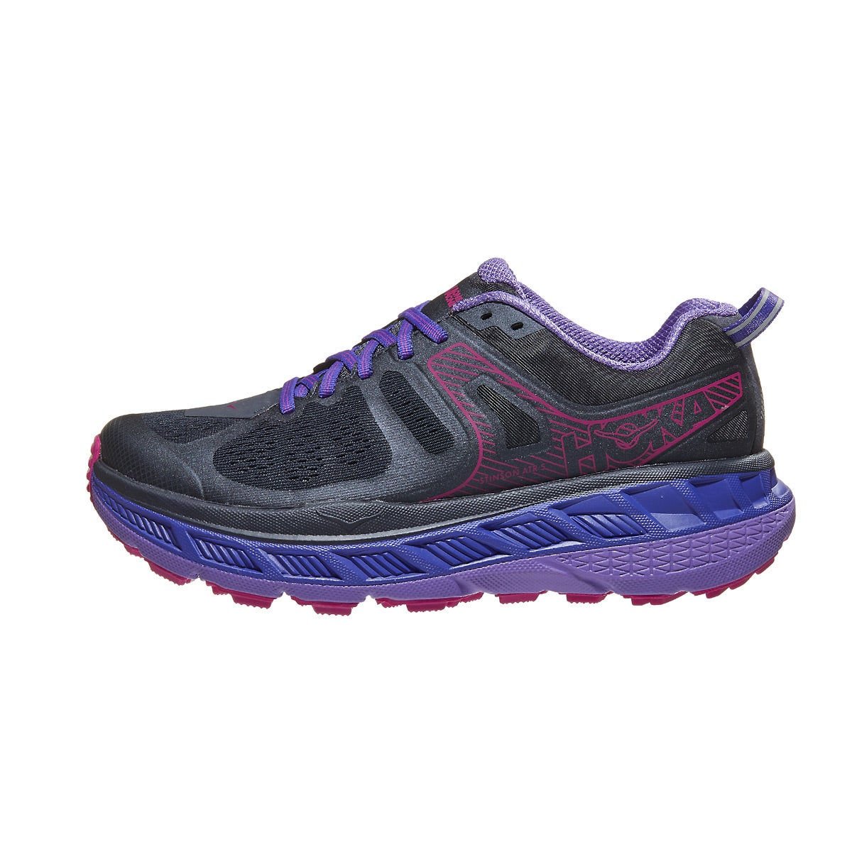 HOKA ONE ONE Stinson ATR 5 Women's Shoes Ebony/Berry 360° View ...