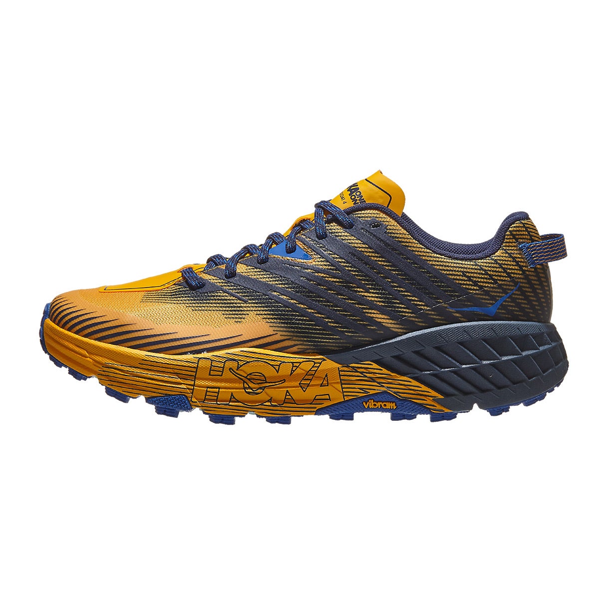 HOKA Speedgoat 4 Men's Shoes Saffron/Black Iris 360° View | Running ...
