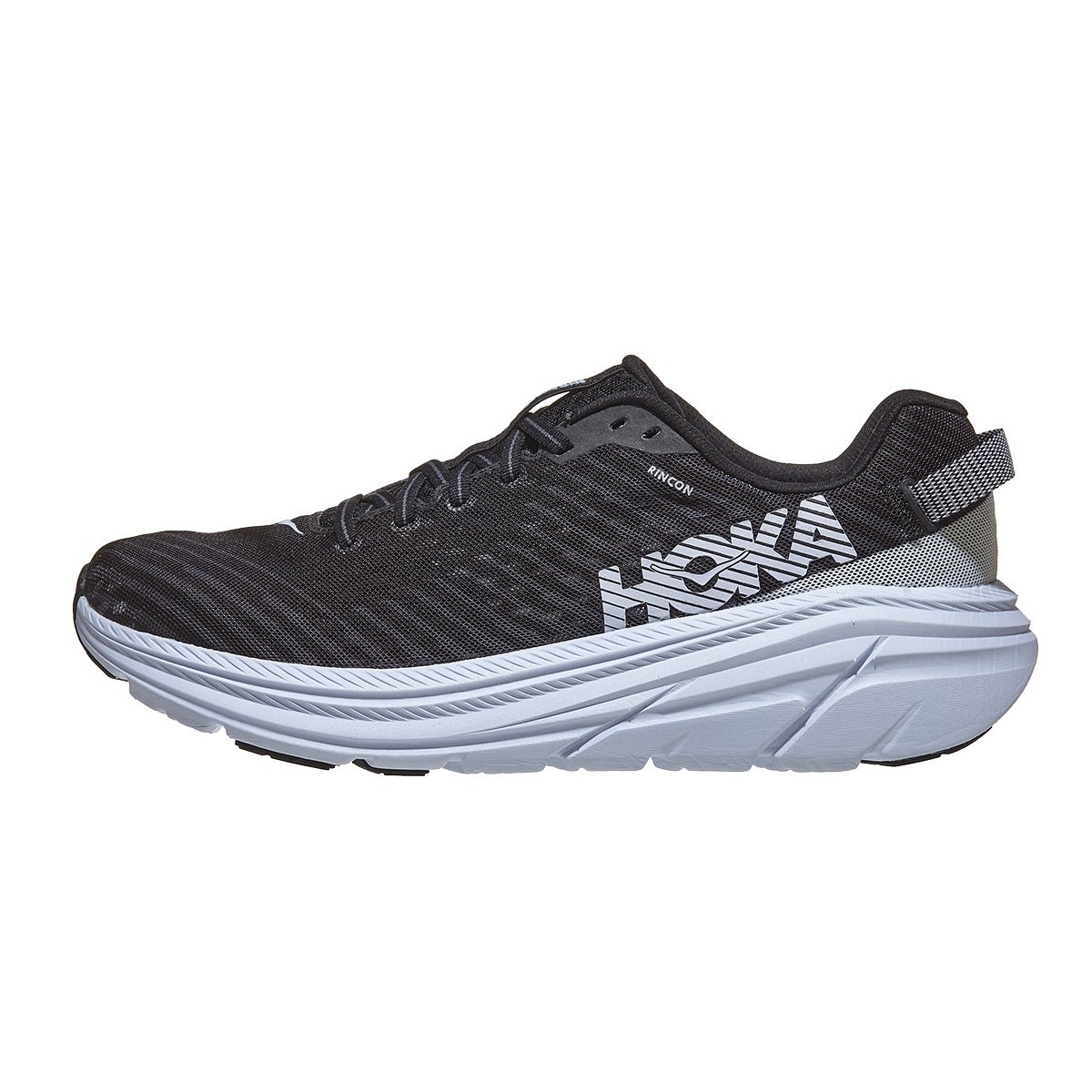 HOKA ONE ONE Rincon Men's Shoes Black/White 360° View | Running Warehouse