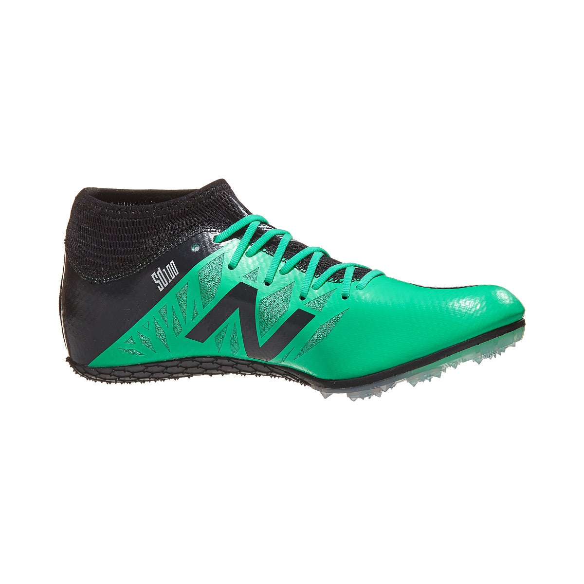New Balance SD100 v2 Spikes Men's Neon Emerald/Black 360° View Tennis