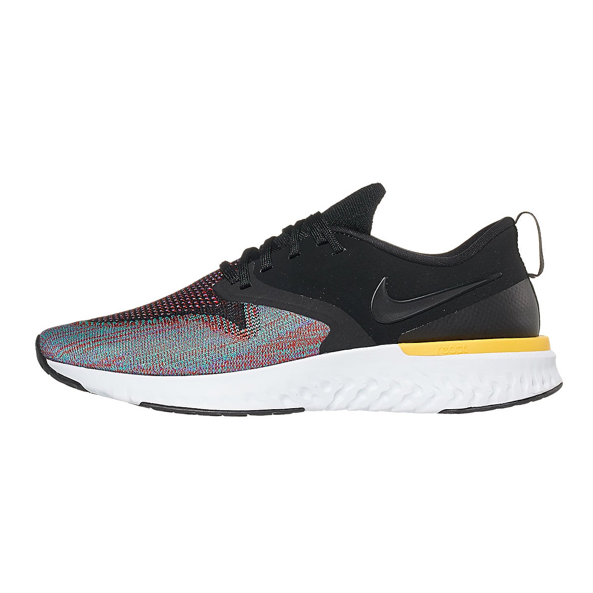 Nike Odyssey React 2 Flyknit Men's Shoes Black/Red 360° View | Running ...