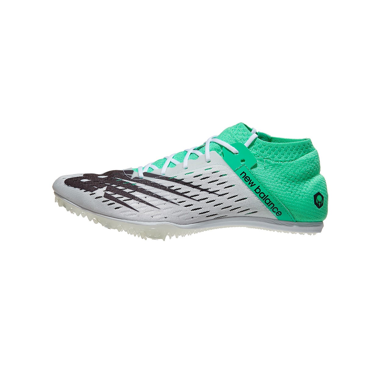 New Balance MD800 v6 Women's Spikes White/Neon Emer 360° View | Running ...