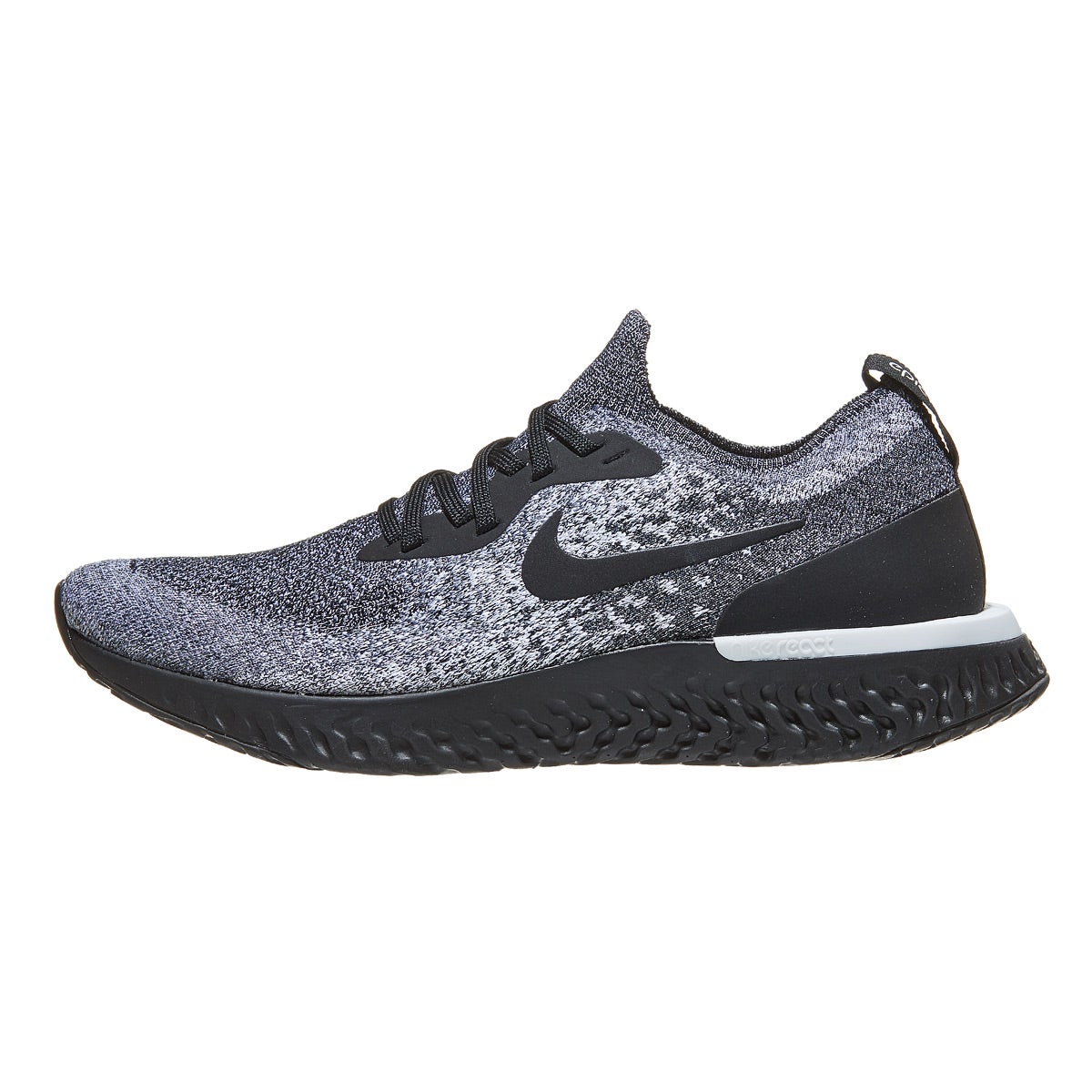 Nike Epic React Flyknit Men's Shoes Black/Black/Whit 360° View ...