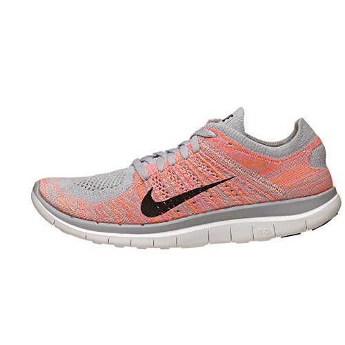 Nike Free 4.0 Flyknit Women's Shoes Grey/Pink/Ornge/ 360° View ...