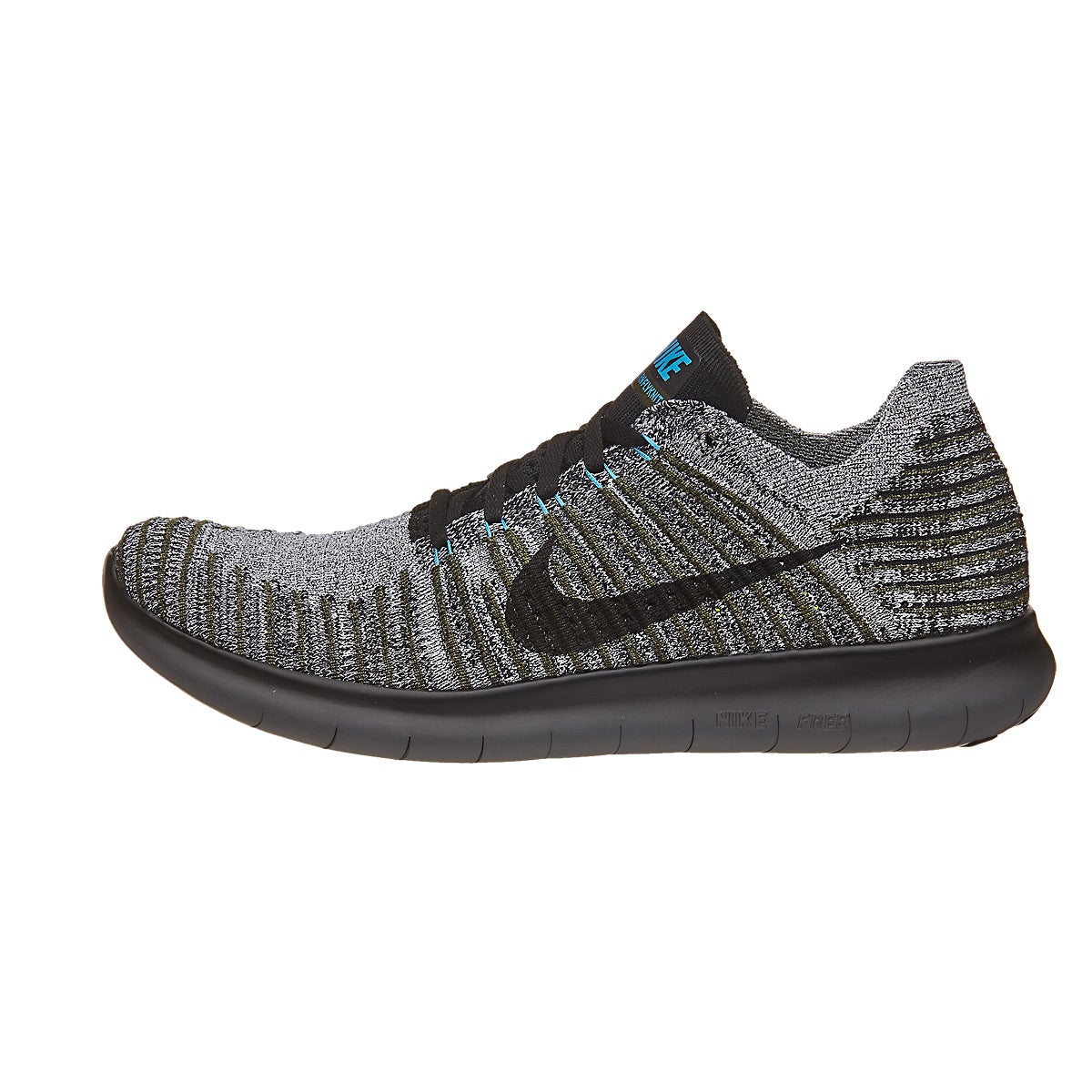 Nike Free RN Flyknit Men's Shoes Cargo Khaki/Black/B 360° View ...