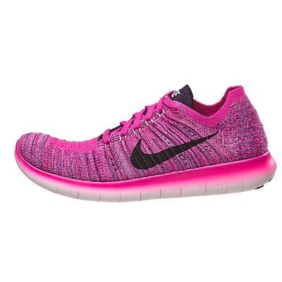 Nike Free RN Flyknit Women's Shoes Fire Pink/Black 360° View | Running ...