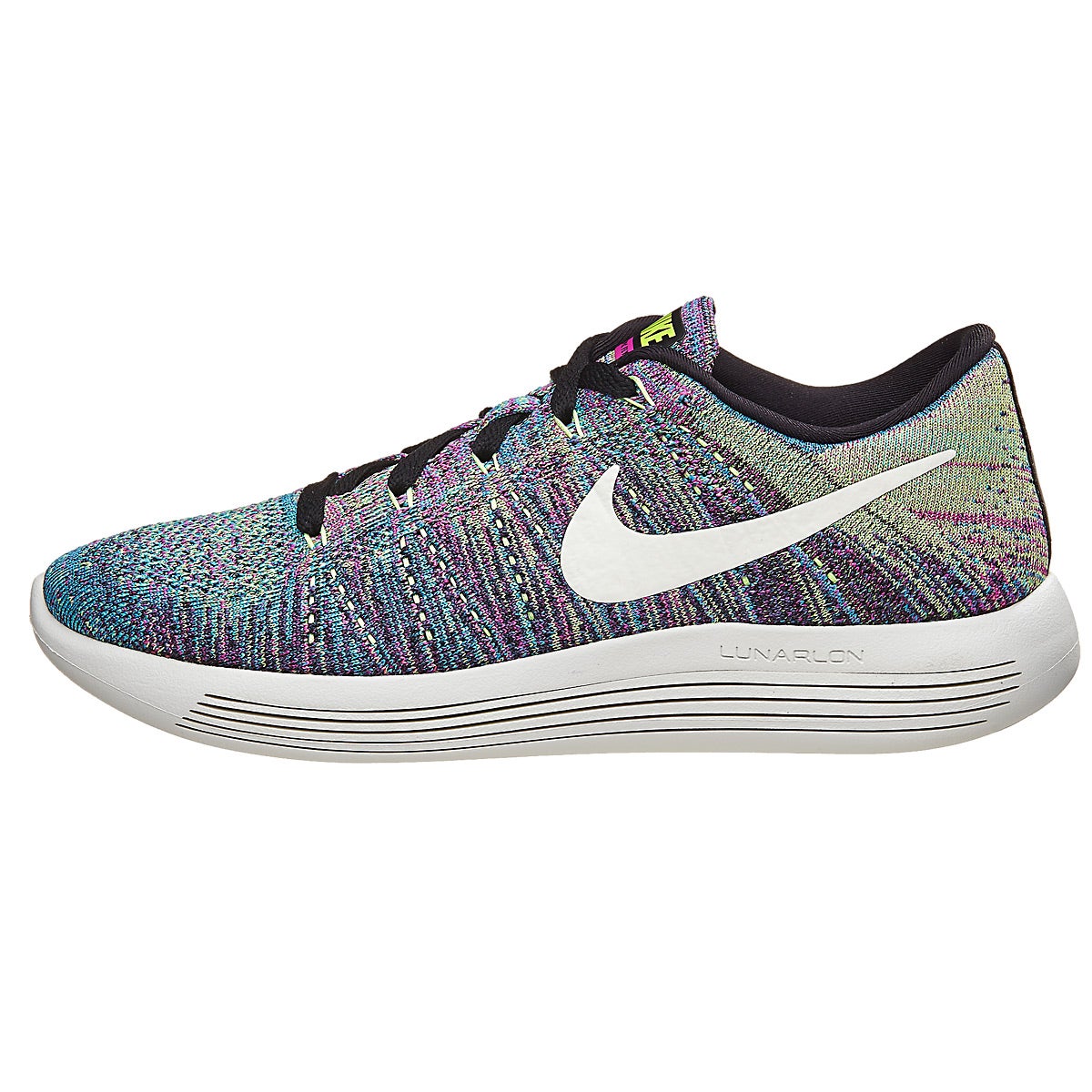 Nike Flyknit LunarEpic Low Women's Shoes Black/Pnk/B 360° View ...