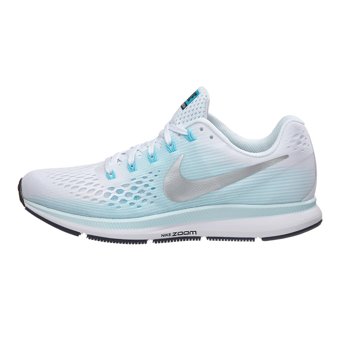 Nike Zoom Pegasus 34 Women's Shoes White/Silver/Blue 360° View ...