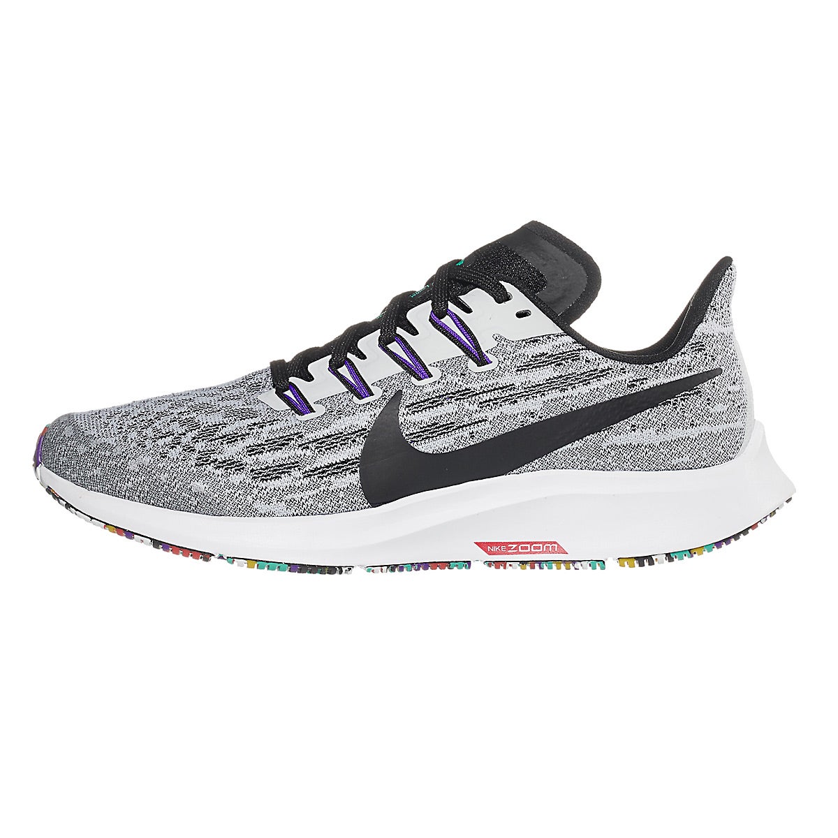 Nike Kids Zoom Pegasus 36 GS Shoes White/Black/Grape 360° View ...