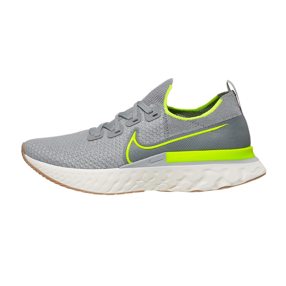 Nike React Infinity Run Flyknit Men's Shoes Grey/Volt 360° View ...