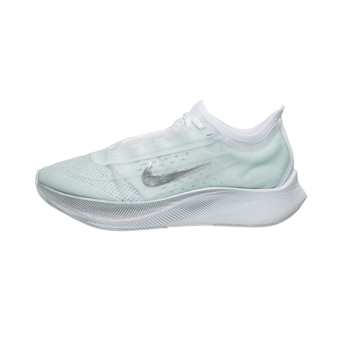 Nike Zoom Fly 3 Women's Shoes Pure Platinum/Silver 360Â° View | Running Warehouse