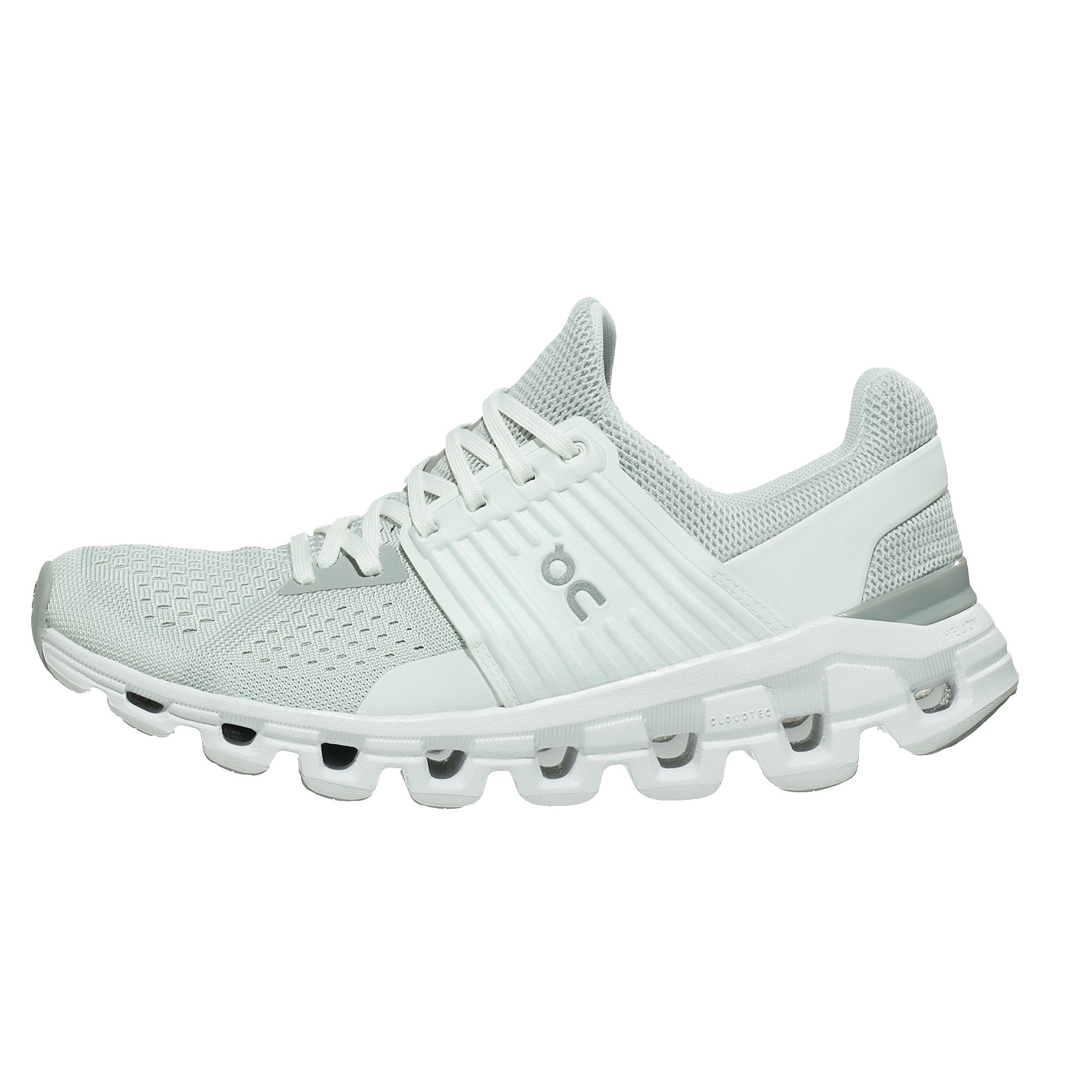 ON Cloudswift Women's Shoes Glacier/White 360° View | Running Warehouse