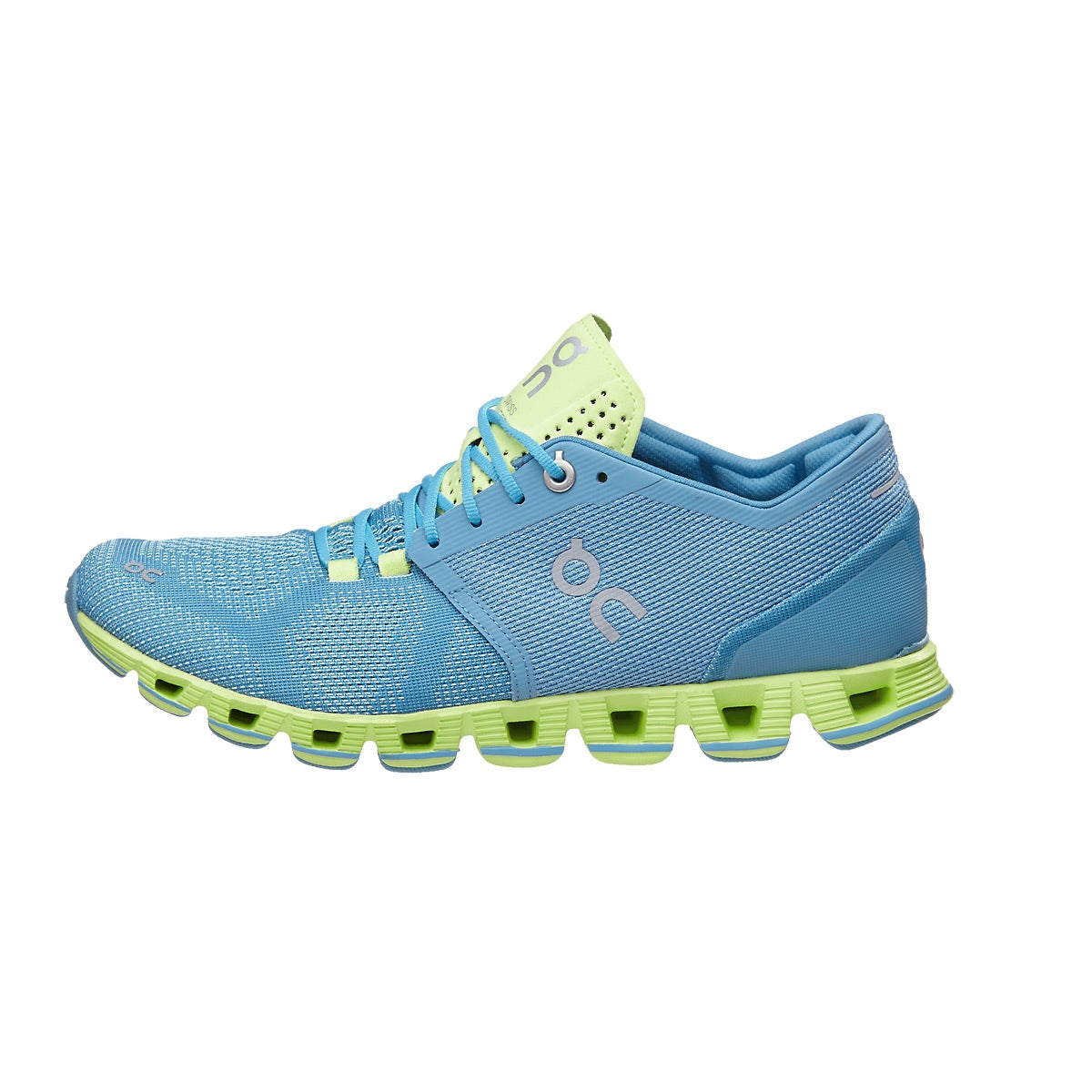 On Cloud X Women's Shoes Niagara/Lime 360° View | Running Warehouse